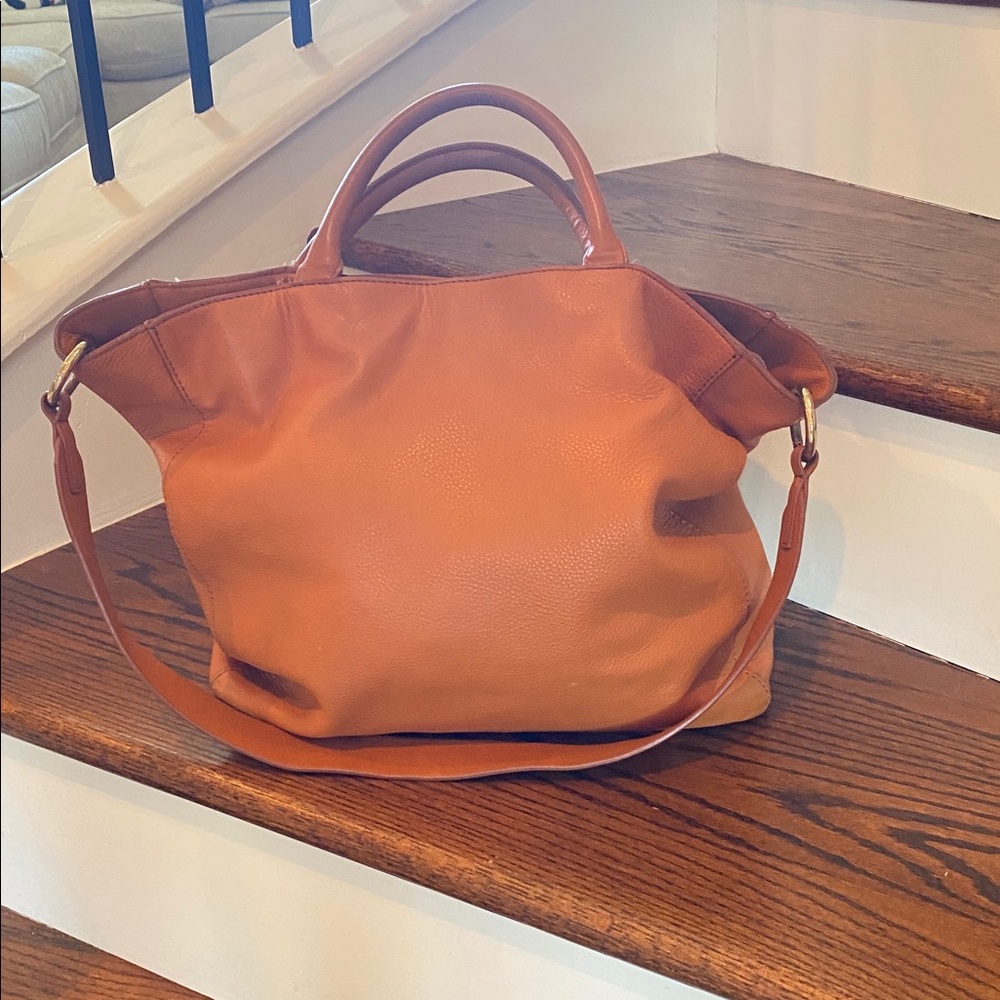 Mark & Graham Brown Leather Tote and Two Bonus Straps - Picture 2 of 6